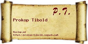 Prokop Tibold névjegykártya
